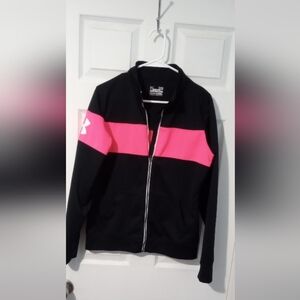 Black and Pink Zip-Up Jacket